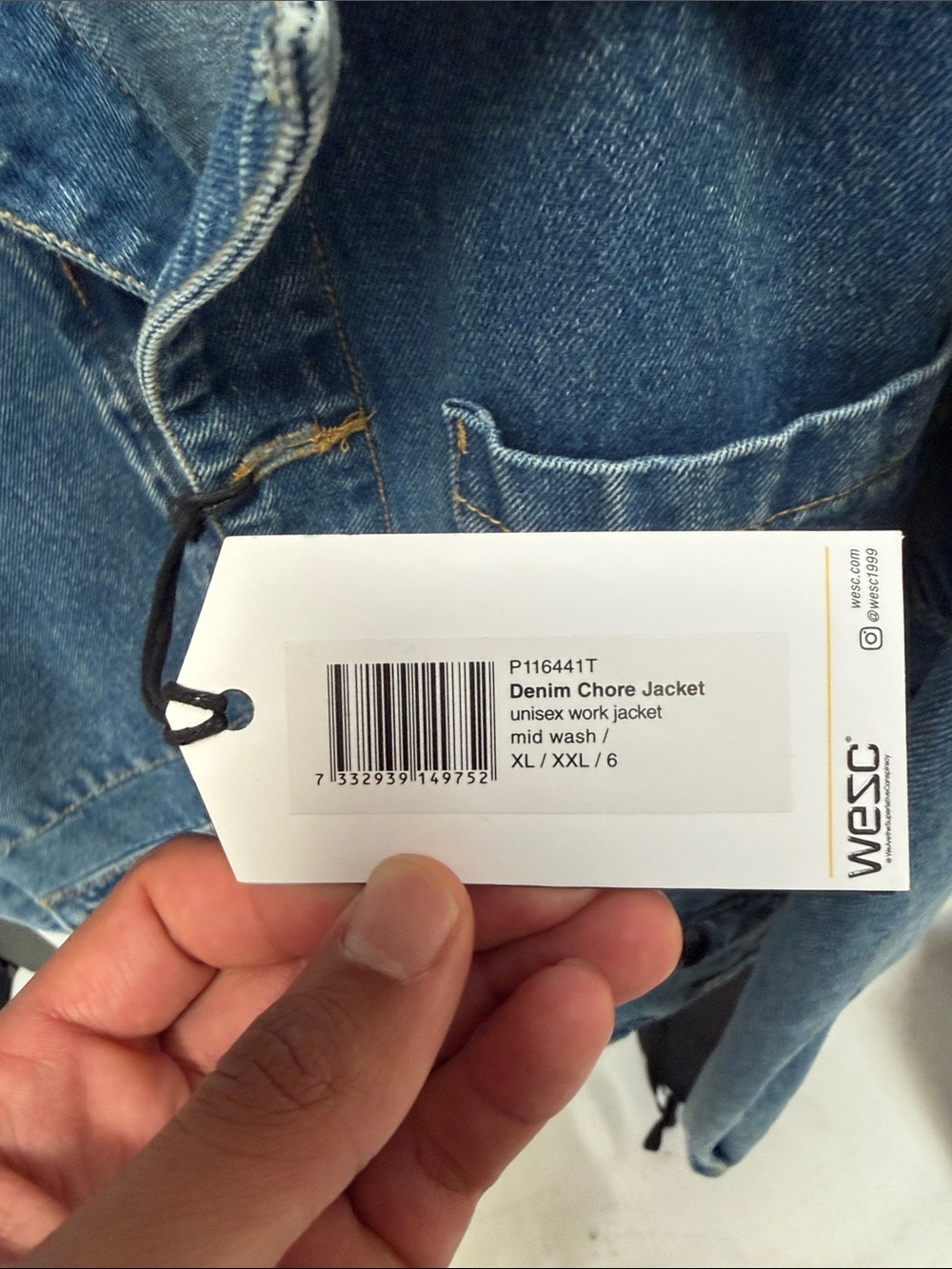 Wesc Blue Denim Jacket with Front Pockets - Picture 6 of 6